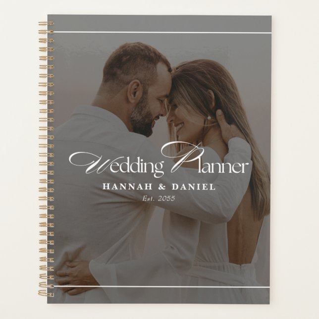 Modern Elegant Custom Photo Wedding  Planer (Vorderseite)
