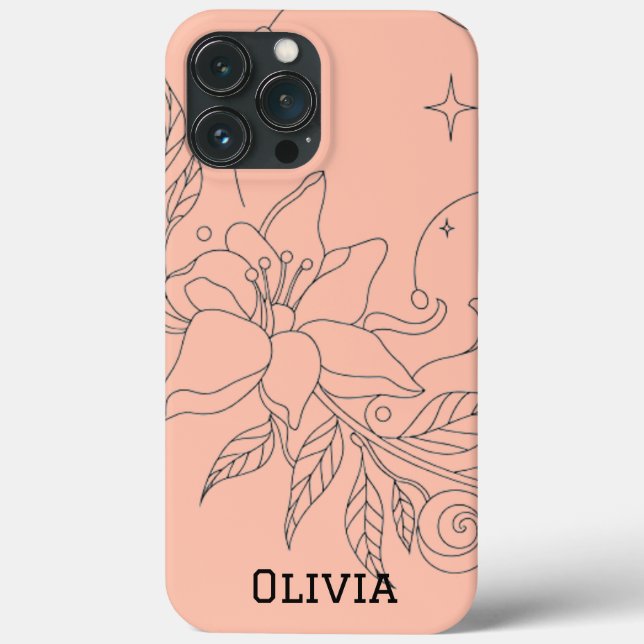 Modern elegant cute girly simple florals Case-Mate iPhone hülle (Rückseite)