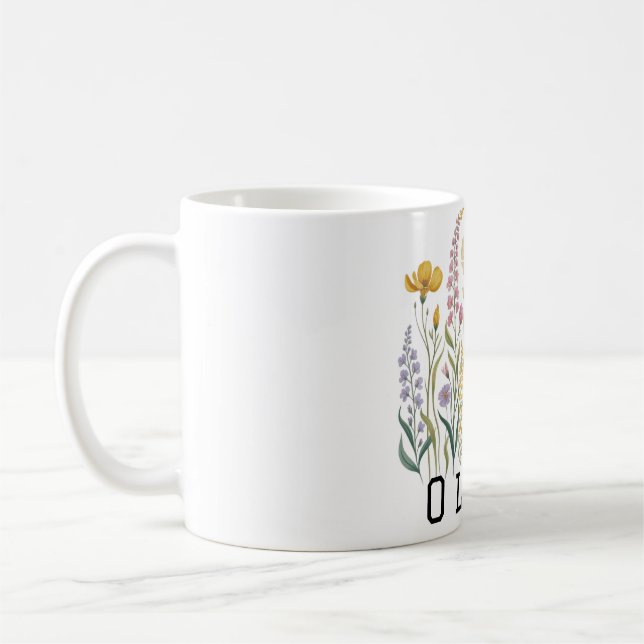 Modern elegant cute girly simple wildflowers  kaffeetasse (Links)