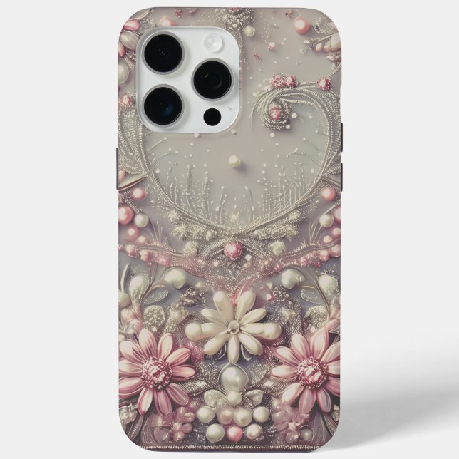 Modern elegant cute golden pearls Valentine’s Day Case-Mate iPhone Hülle (Rückseite)