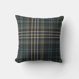 Modern Elegant Dark Green Plaid  Kissen