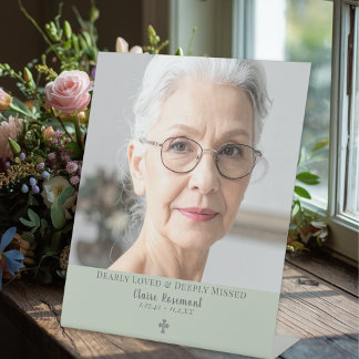 Modern Elegant Funeral Photo Pedestal Sign Sockelschild