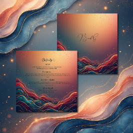 Modern Elegant Gold Marble Navy Terracotta Wedding Begleitkarte