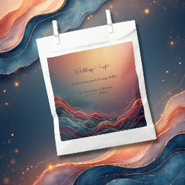 Modern Elegant Gold Marble Navy Terracotta Wedding Geschenktütchen