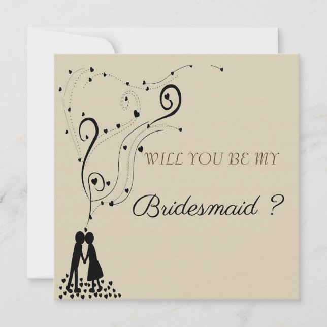 modern elegant golden Werden Sie meine Bridesmaid Einladung (Vorderseite)