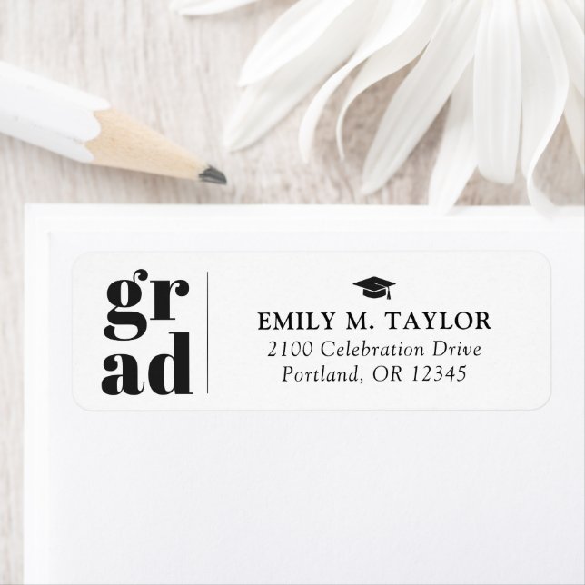 Modern Elegant Graduation Return Address (Insitu)