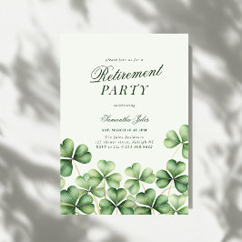 Modern Elegant Green Shamrock Retirement Party Einladung