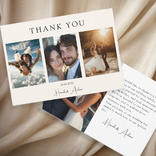 Modern, elegant, Handschrift 4 Fotos Danke Ca