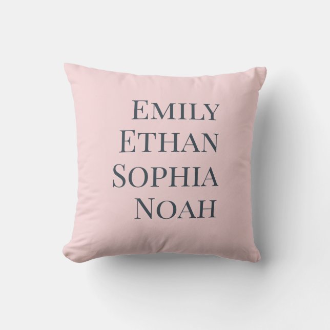 Modern Elegant Kids Names Personalized Family Thro Kissen (Vorderseite)