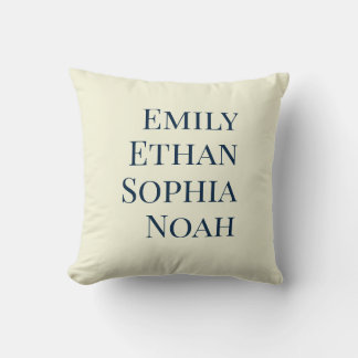 Modern Elegant Kids Names Personalized Family Thro Kissen