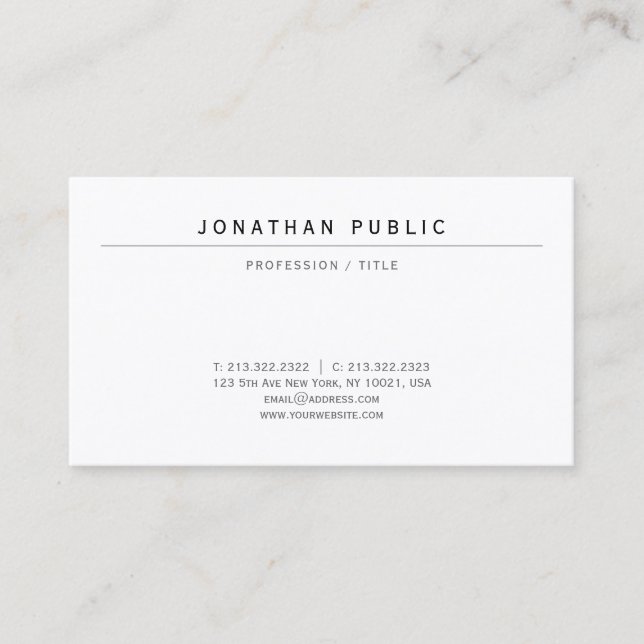 Modern Elegant Luxury Signature UV Gloss Paper Visitenkarte (Vorderseite)