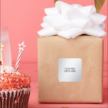 Modern Elegant Metallic Silver Your Custom Text Quadratischer Aufkleber<br><div class="desc">Your Custom Text Metallic Silver Modern Template Elegant Classic Glamorous Square Sticker.</div>