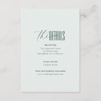 Modern Elegant Minimal QR Code Wedding Details Enc Begleitkarte