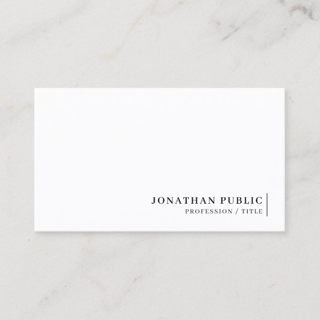 Modern Elegant Minimal Sleek Template Professional Visitenkarte (Vorderseite)