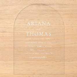 Modern Elegant Minimal Wedding Acryleinladungen