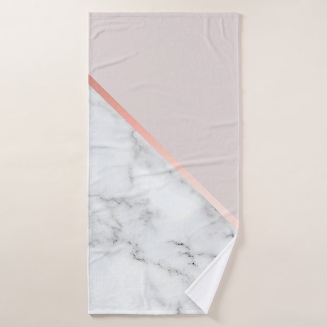 Modern, elegant, Minimalistisch, weißer Marmor und Badehandtuch (Badehandtuch)