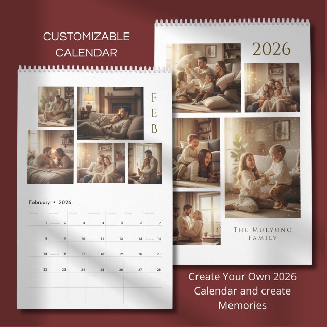 Modern & Elegant Personalized 2026 Calendar Kalender (Von Creator hochgeladen)