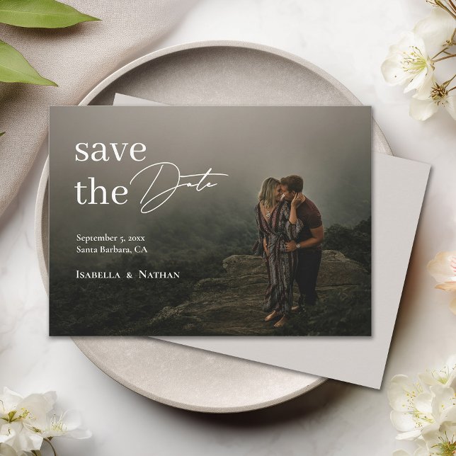Modern Elegant Photo Script Overlay Wedding Save The Date (Von Creator hochgeladen)