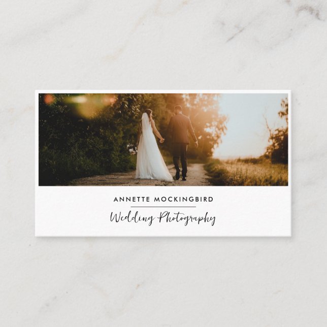 Modern Elegant  Photo Wedding Photography Visitenkarte (Vorderseite)