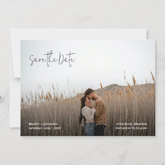 Modern Elegant Photo Wedding Save the Date Magneteinladung (Vorderseite)