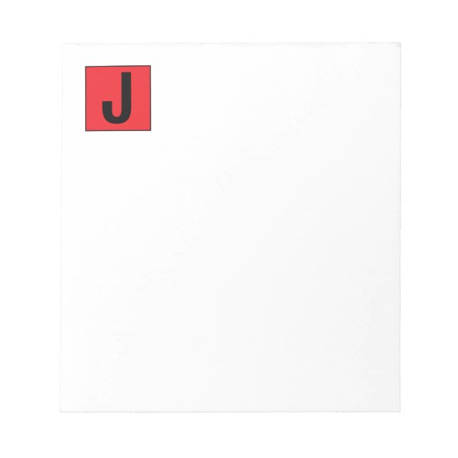 Modern Elegant Plain Professional Monogram Notizblock (Vorderseite)