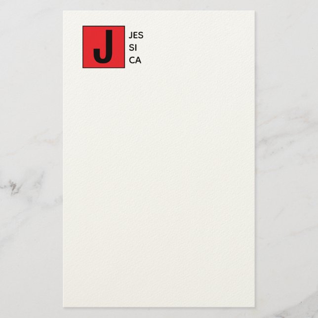 Modern Elegant Plain Professional Name Monogram Briefpapier (Vorderseite)