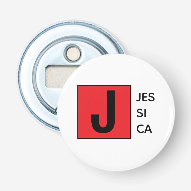 Modern Elegant Plain Professional Name Monogram Flaschenöffner (Vorderseite)