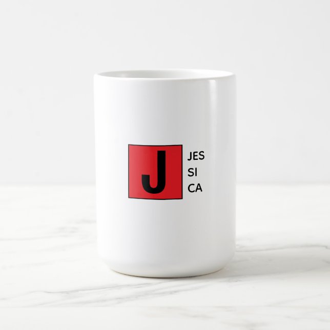 Modern Elegant Plain Professional Name Monogram Kaffeetasse (Mittel)