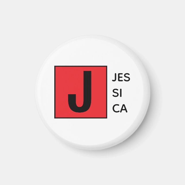 Modern Elegant Plain Professional Name Monogram Magnet (Vorne)