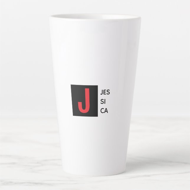 Modern Elegant Plain Professional Name Monogram Milchtasse (Vorderseite)