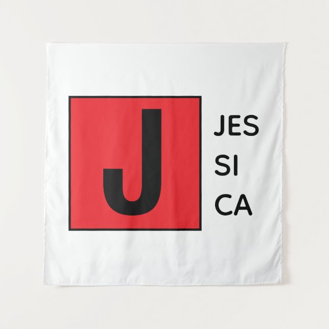 Modern Elegant Plain Professional Name Monogram Wandteppich (Vorderseite)