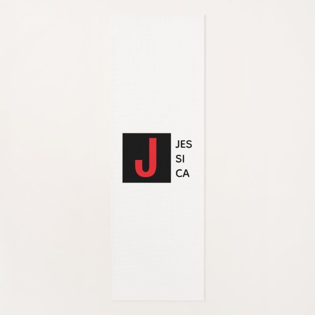 Modern Elegant Plain Professional Name Monogram Yogamatte (Vorderseite)