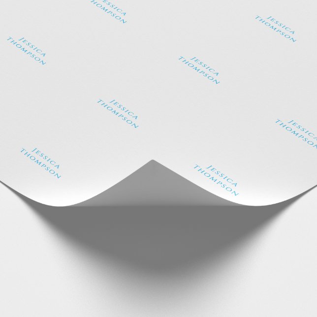 Modern Elegant Plain Simple Professional Name Geschenkpapier (Ecke)