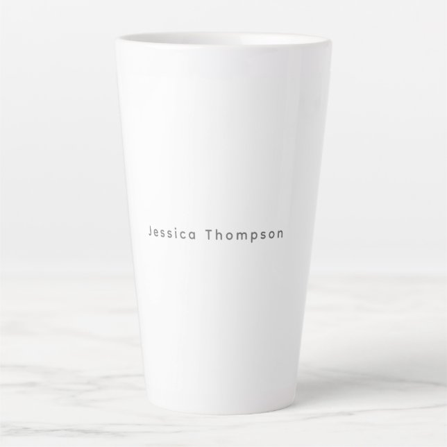 Modern Elegant Plain Simple Professional Name Milchtasse (Vorderseite)