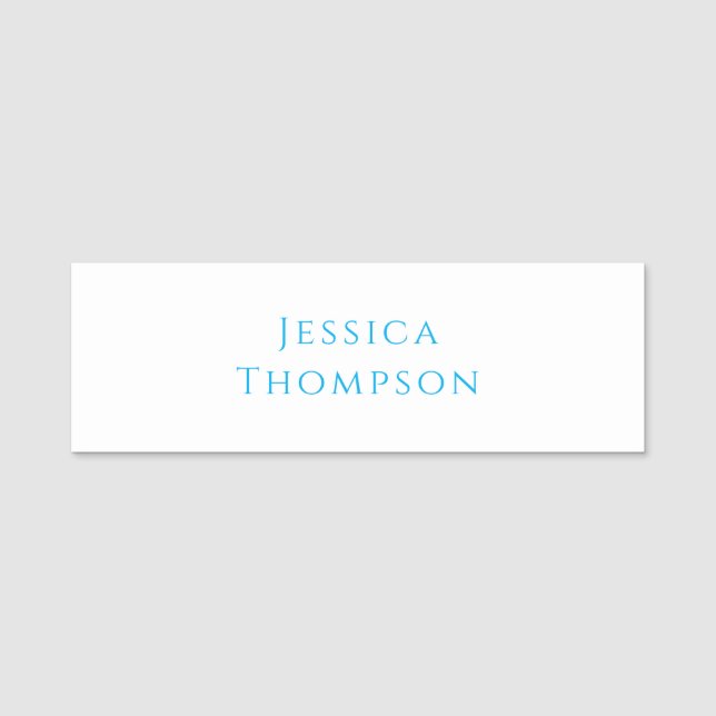 Modern Elegant Plain Simple Professional Name Namensschild (Vorderseite)