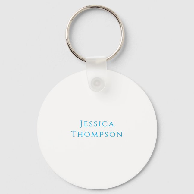 Modern Elegant Plain Simple Professional Name Schlüsselanhänger (Vorderseite)