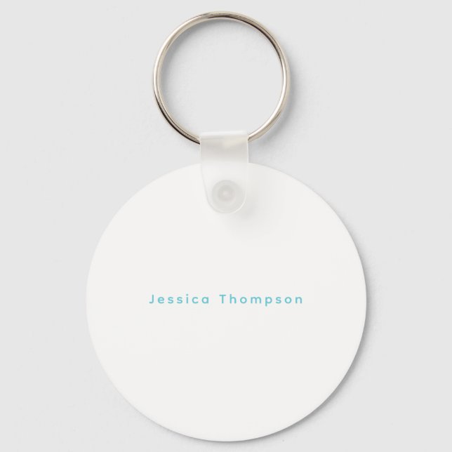 Modern Elegant Plain Simple Professional Name Schlüsselanhänger (Vorderseite)