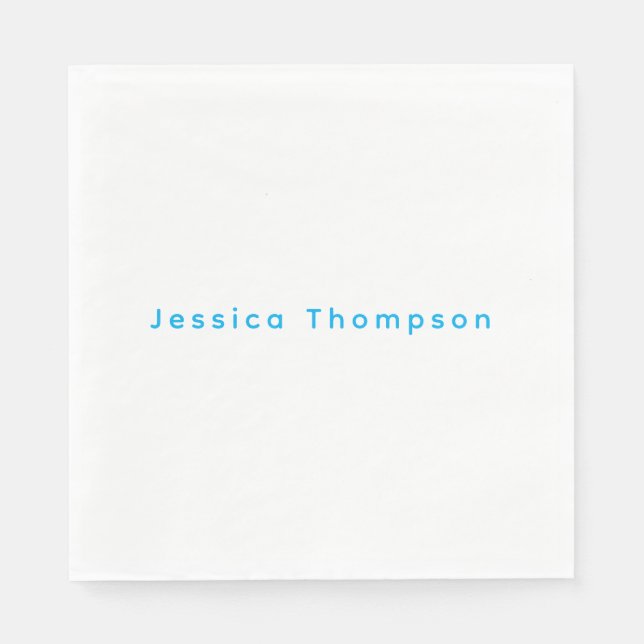 Modern Elegant Plain Simple Professional Name Serviette (Vorderseite)