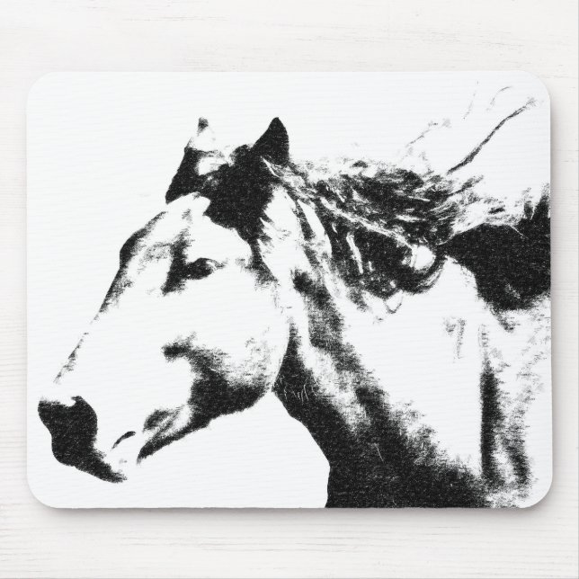 Modern Elegant Pop Art Template Running Horse Mousepad (Vorne)