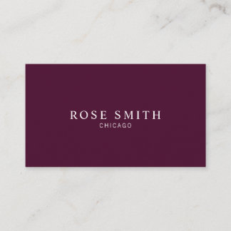 Modern Elegant Professional Burgundy Visitenkarte