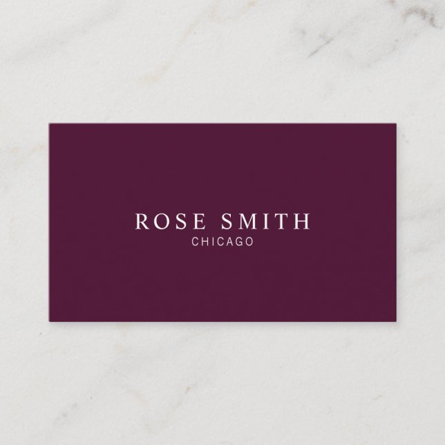 Modern Elegant Professional Burgundy Visitenkarte (Vorderseite)