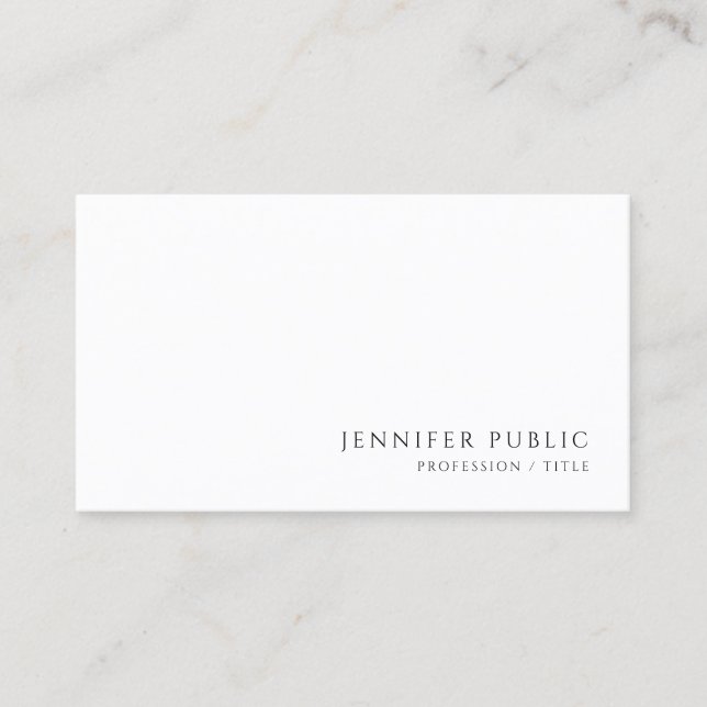 Modern Elegant Professional Minimalist Sleek Visitenkarte (Vorderseite)