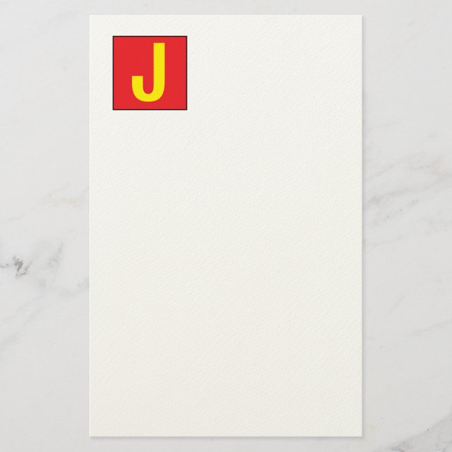 Modern Elegant Professional Monogram Red Yellow Briefpapier (Vorderseite)