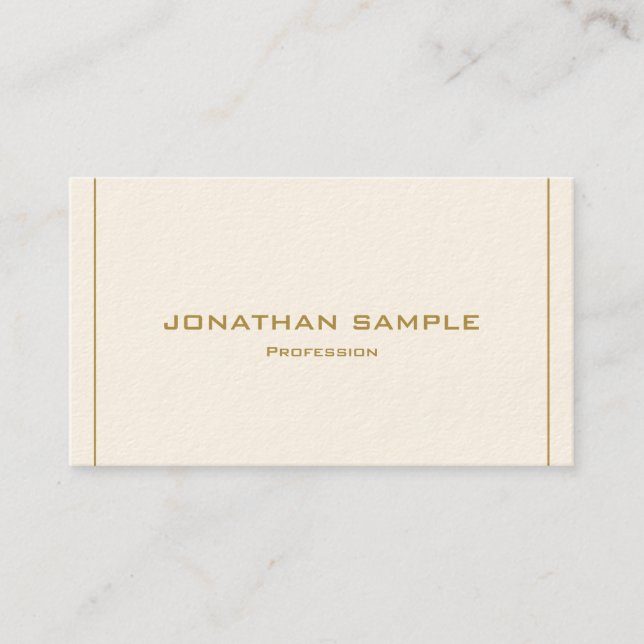 Modern Elegant Professional Simple Gold Luxury Visitenkarte (Vorderseite)