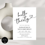 Modern Elegant Red White Hello 30. Geburtstag Part Einladung<br><div class="desc">Feiern Sie Ihre großen 3-0 mit unserer 30. Geburtstagsfeier in der Party Einladung Modernes Elegantes Rot und Weiß! Diese stilvolle Einladung besticht durch eine auffallende Kombination aus kühlem Rot und knusprigem Weiß und strahlt Eleganz und Energie aus. Stilvolle Typografie und zeitgenössische Designelemente machen es zum perfekten Mittel, um Ihre Meilensteinzeit...</div>