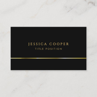 Modern Elegant Schwarz und Gold Visitenkarte