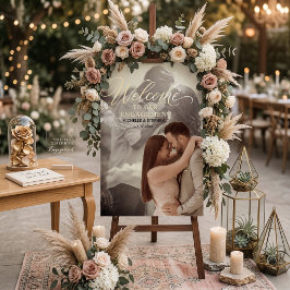  Modern  elegant script  engagement photo  welcome Acrylschild