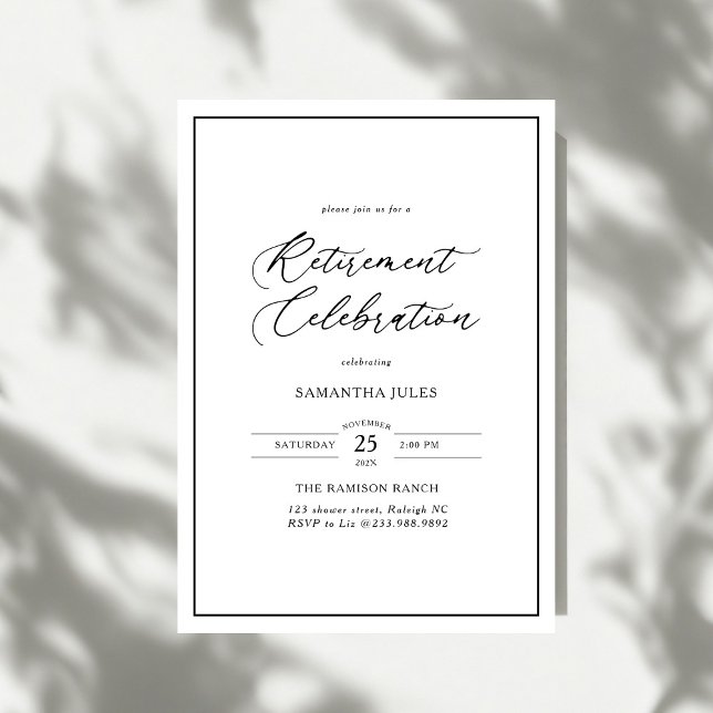 Modern Elegant Script Retirement Celebration Einladung (Von Creator hochgeladen)