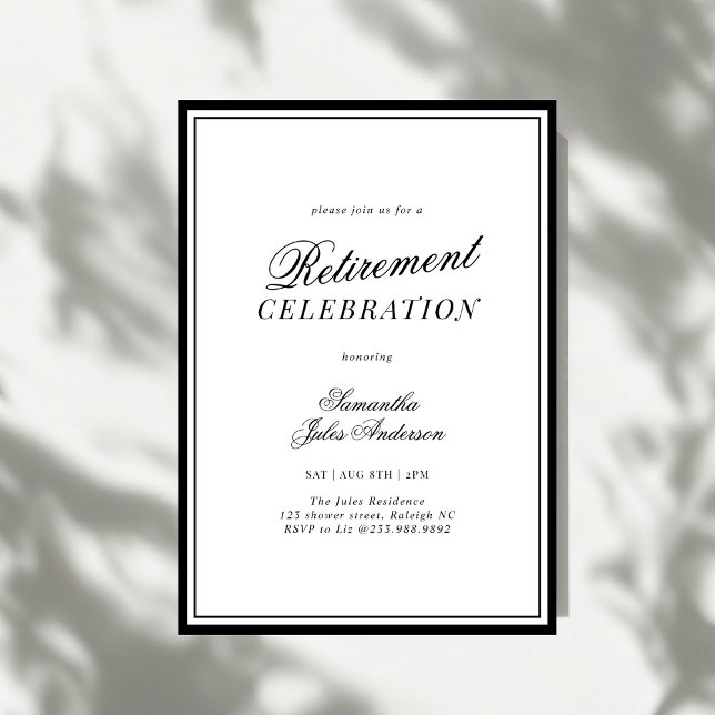 Modern Elegant Script Retirement Celebration Einladung (Von Creator hochgeladen)