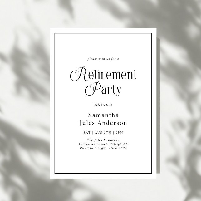 Modern Elegant Script Retirement Party  Einladung (Von Creator hochgeladen)